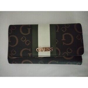 GUESS Women's Keston G Logo Slim Clutch Wallet Clutch Bag - Natural Brown